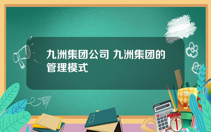 九洲集团公司 九洲集团的管理模式